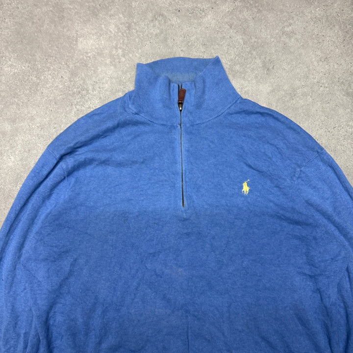 Polo Ralph Lauren Quarter Zip Jumper Size M Blue