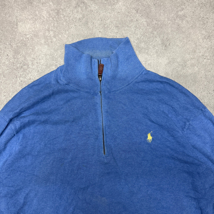 Polo Ralph Lauren Quarter Zip Jumper Size M Blue