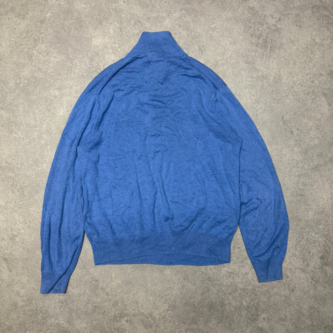 Polo Ralph Lauren Quarter Zip Jumper Size M Blue