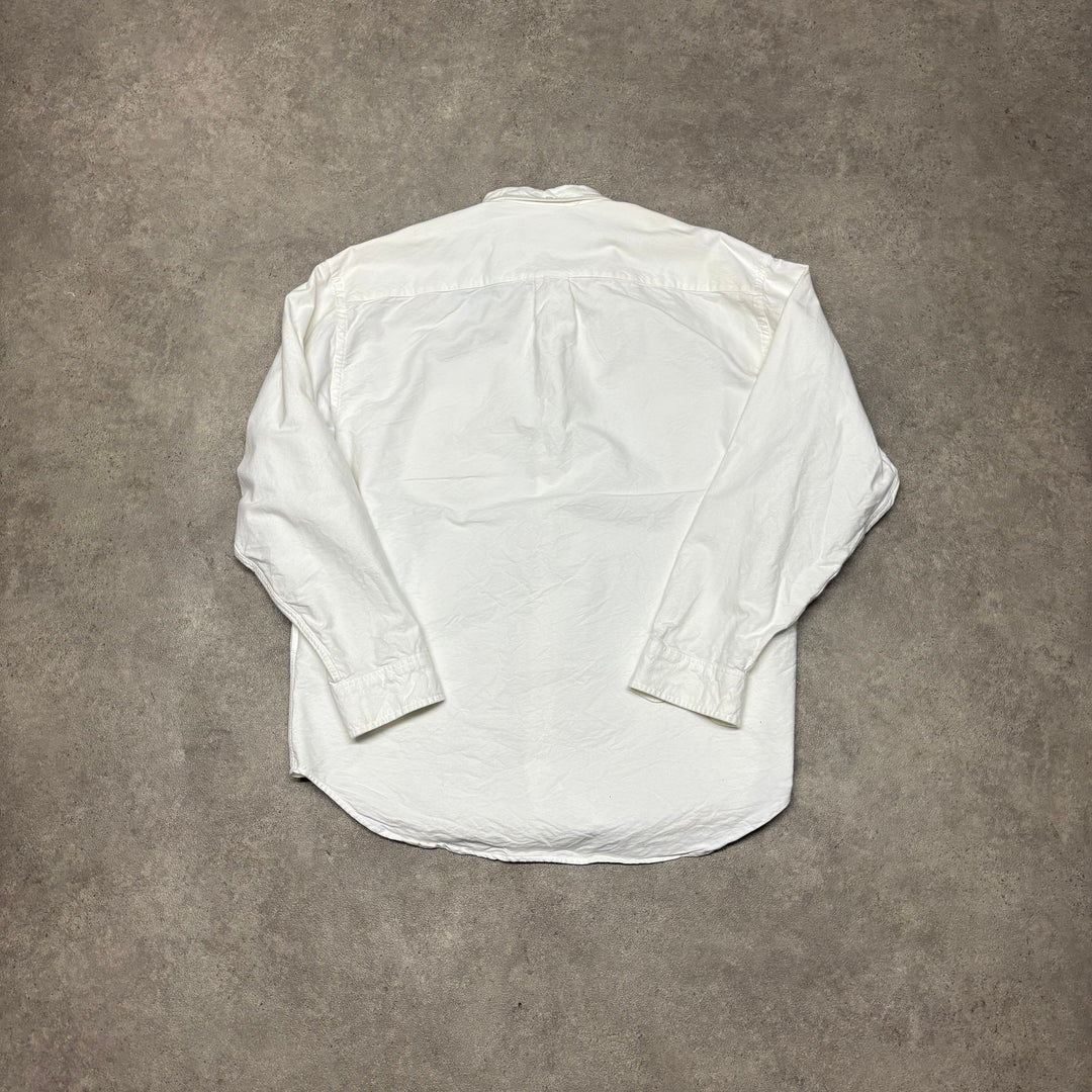 Supreme Small Logo White Long Sleeve Shirt (M)