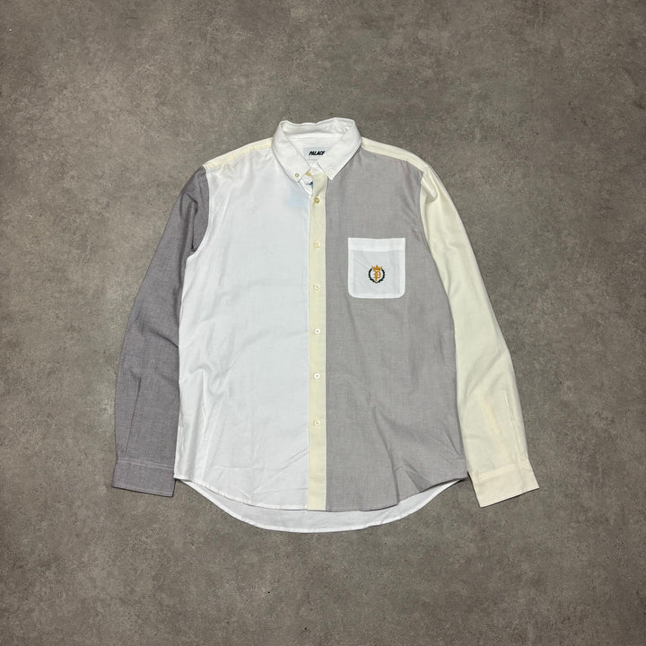 Palace Black & White Two Tone Long Sleeve Shirt (L)