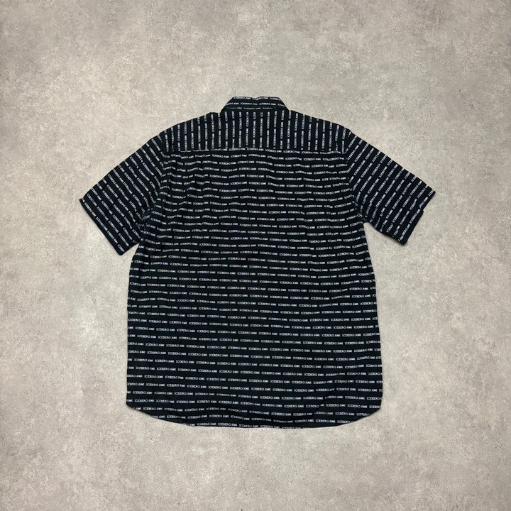 Iceberg Jeans Black Short Sleeve Shirt (XL)