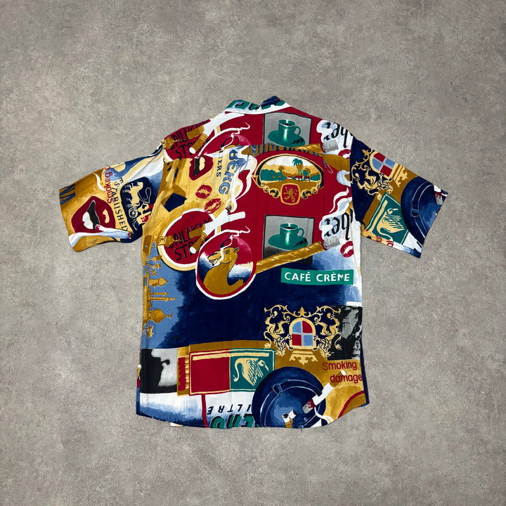 Iceberg Camel Cigarette Print Short Sleeve Shirt (S)