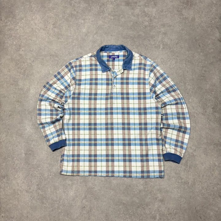 F***ing Awesome Checkered Long Sleeve Polo Shirt (L)