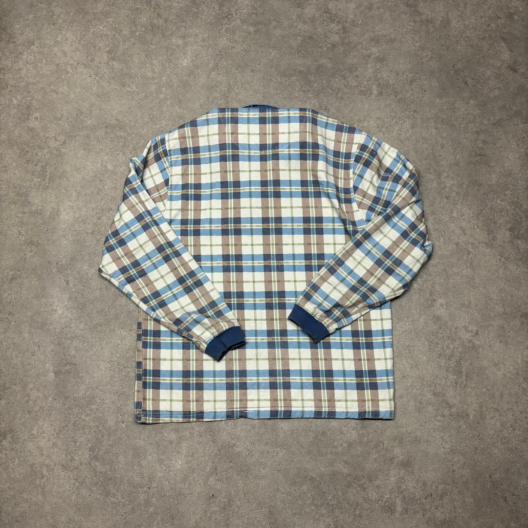 F***ing Awesome Checkered Long Sleeve Polo Shirt (L)