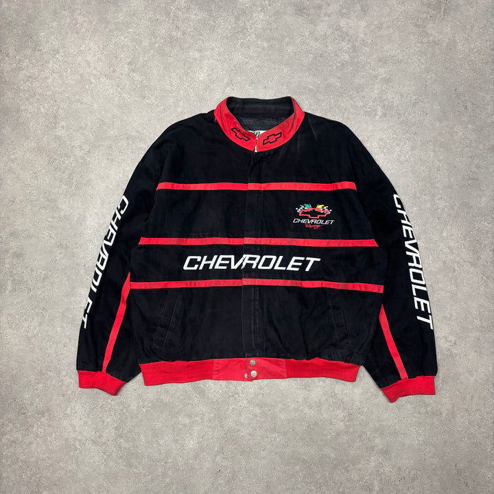 Vintage Nascar Chevrolet Black & Red Jacket (XXL)