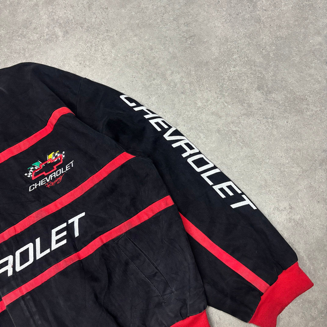 Vintage Nascar Chevrolet Black & Red Jacket (XXL)