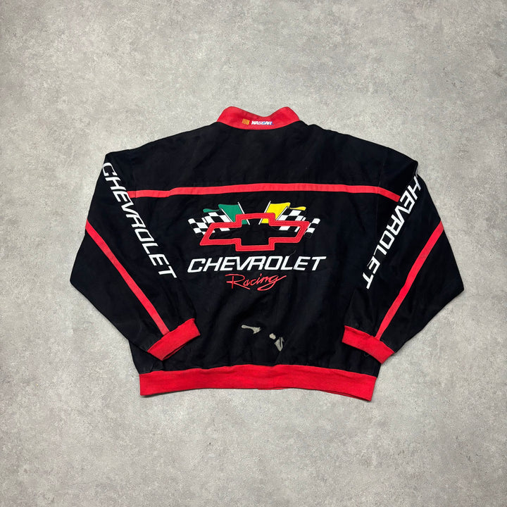 Vintage Nascar Chevrolet Black & Red Jacket (XXL)