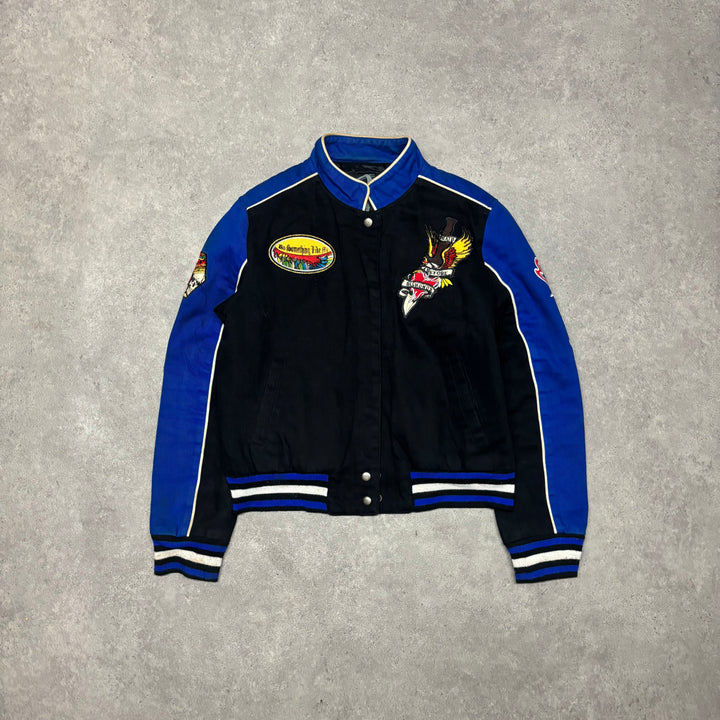 Vintage Nascar Style Black Racing Jacket (Women S)