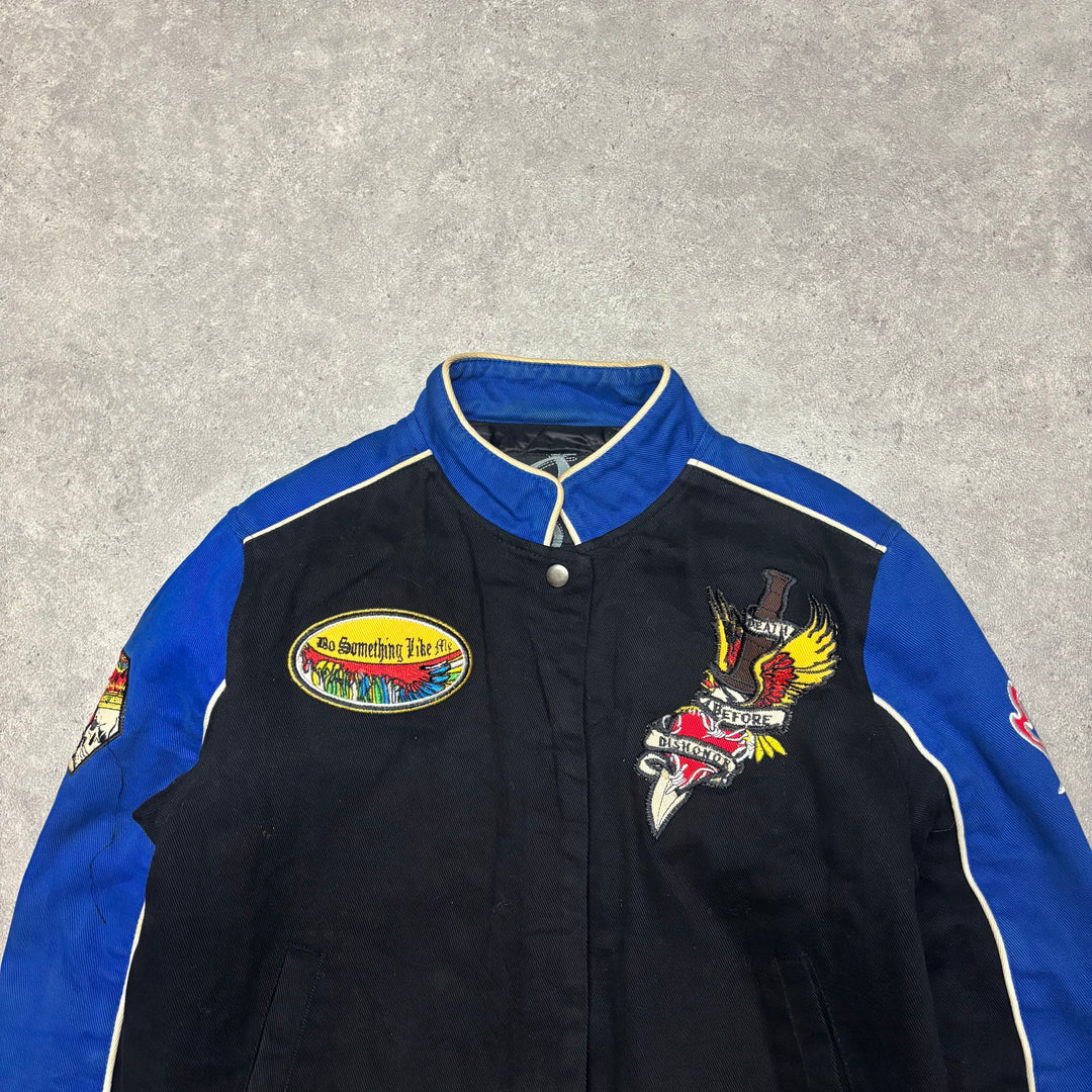 Vintage Nascar Style Black Racing Jacket (Women S)