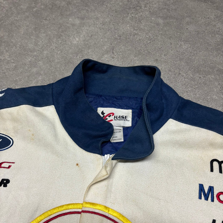 Vintage Nascar Miller Lite White Racing Jacket (L)