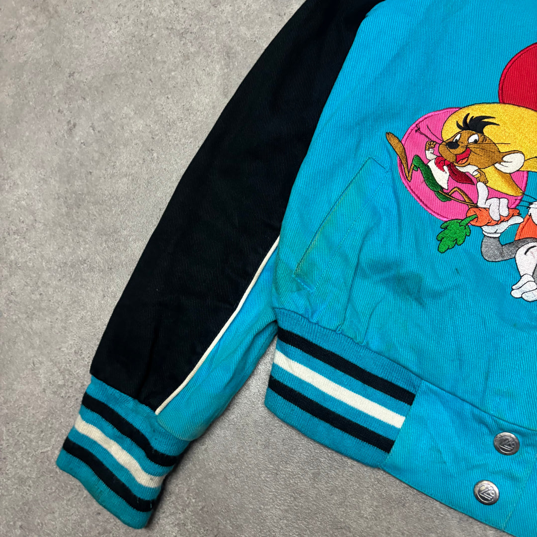 Vintage Looney Tunes Blue Nascar Jacket (Women's XS)