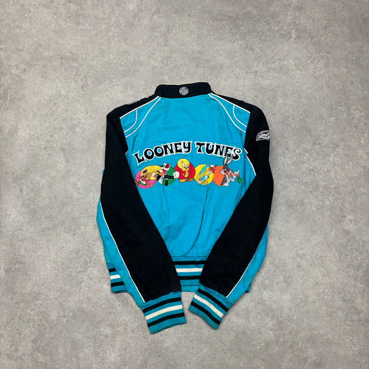 Vintage Looney Tunes Blue Nascar Jacket (Women's XS)