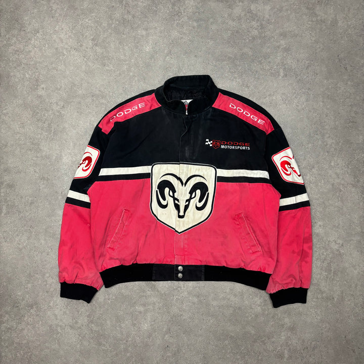 Vintage Nascar Dodge Black & Red Racing Jacket (XXL)