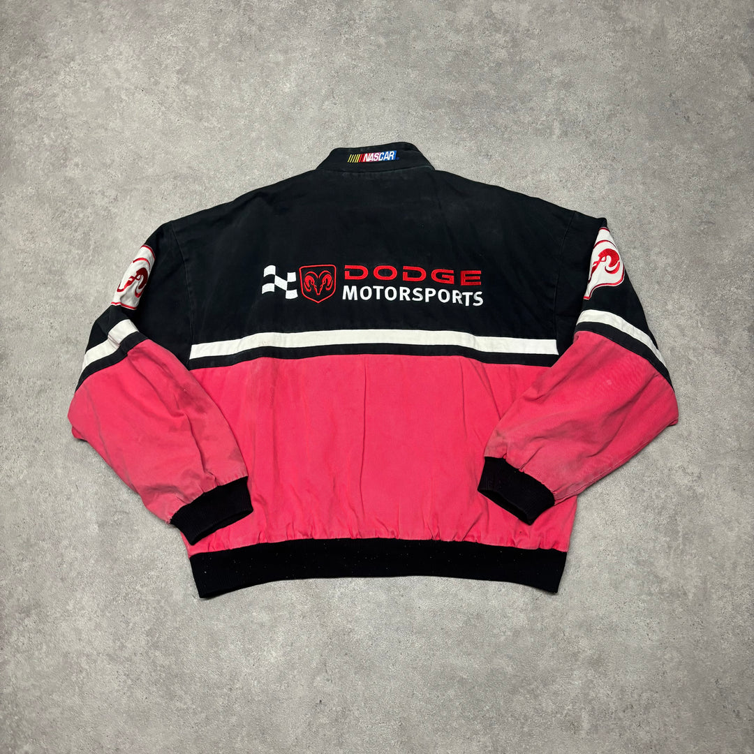 Vintage Nascar Dodge Black & Red Racing Jacket (XXL)