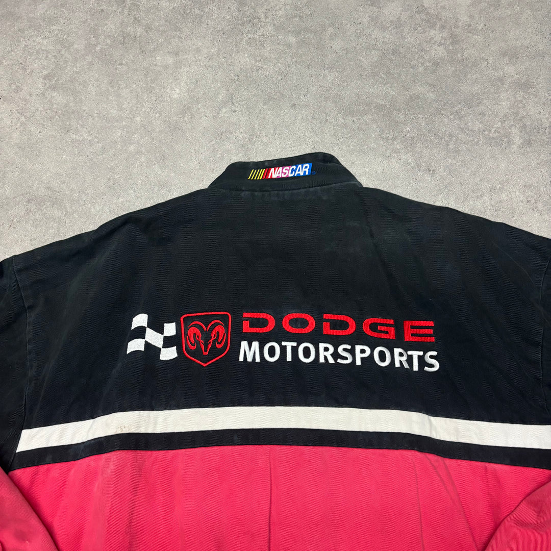 Vintage Nascar Dodge Black & Red Racing Jacket (XXL)