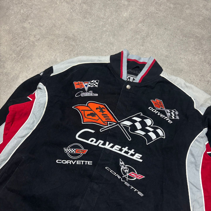 Vintage Nascar Corvette Black Racing Jacket (XXL)