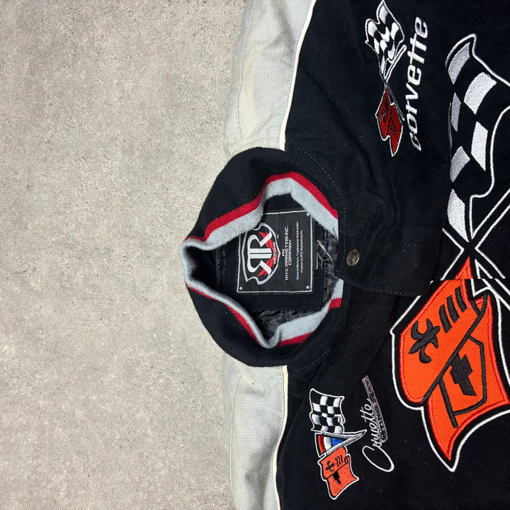 Vintage Nascar Corvette Black Racing Jacket (XXL)
