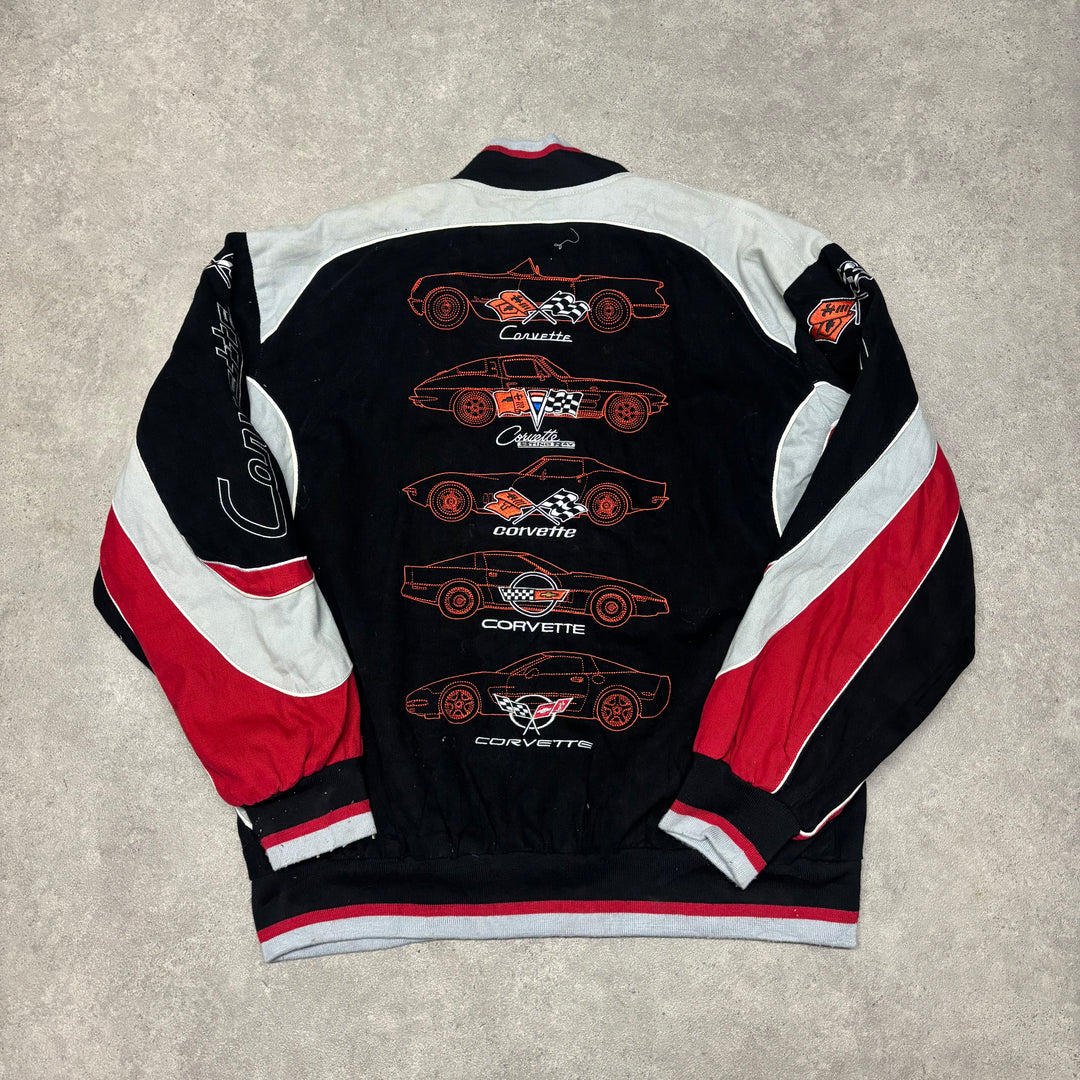 Vintage Nascar Corvette Black Racing Jacket (XXL)