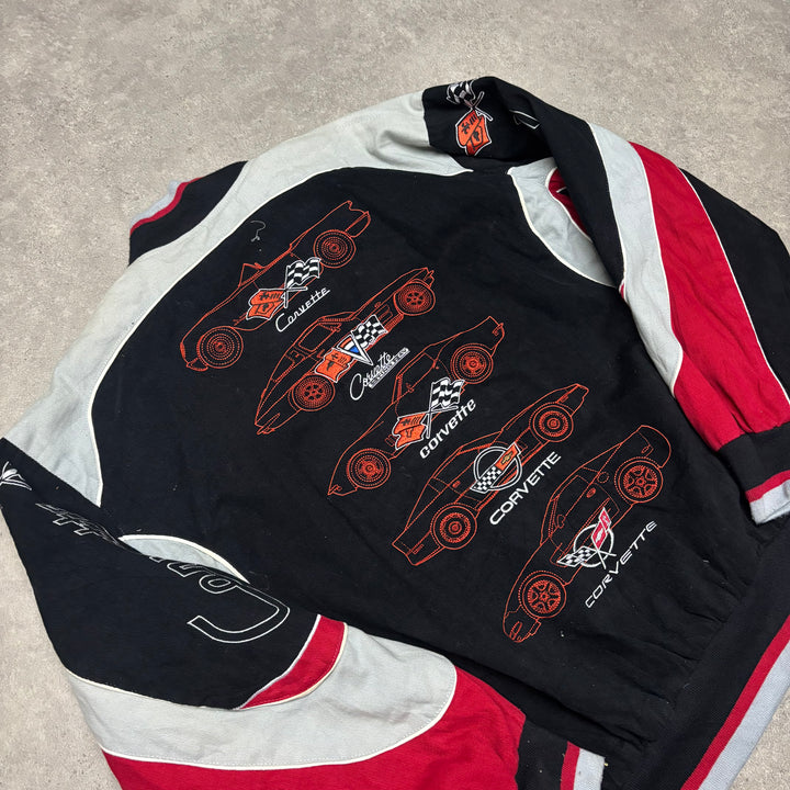 Vintage Nascar Corvette Black Racing Jacket (XXL)