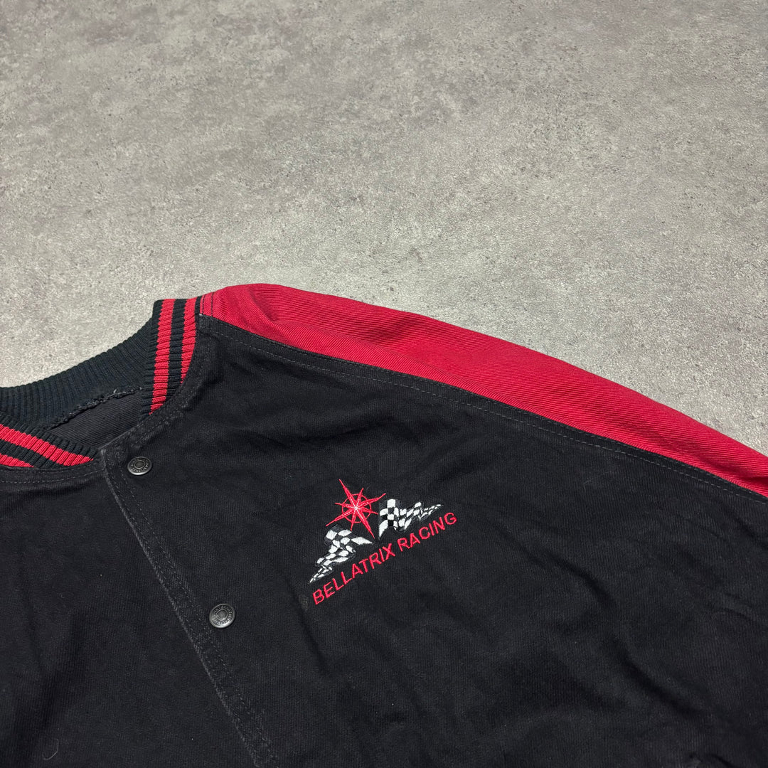 Vintage Nascar Style Bellatrix Black Racing Jacket (L)