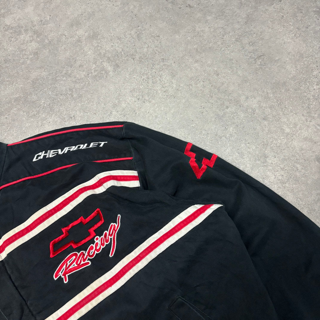 Vintage Nascar Black Chevrolet Racing Jacket (XXL)