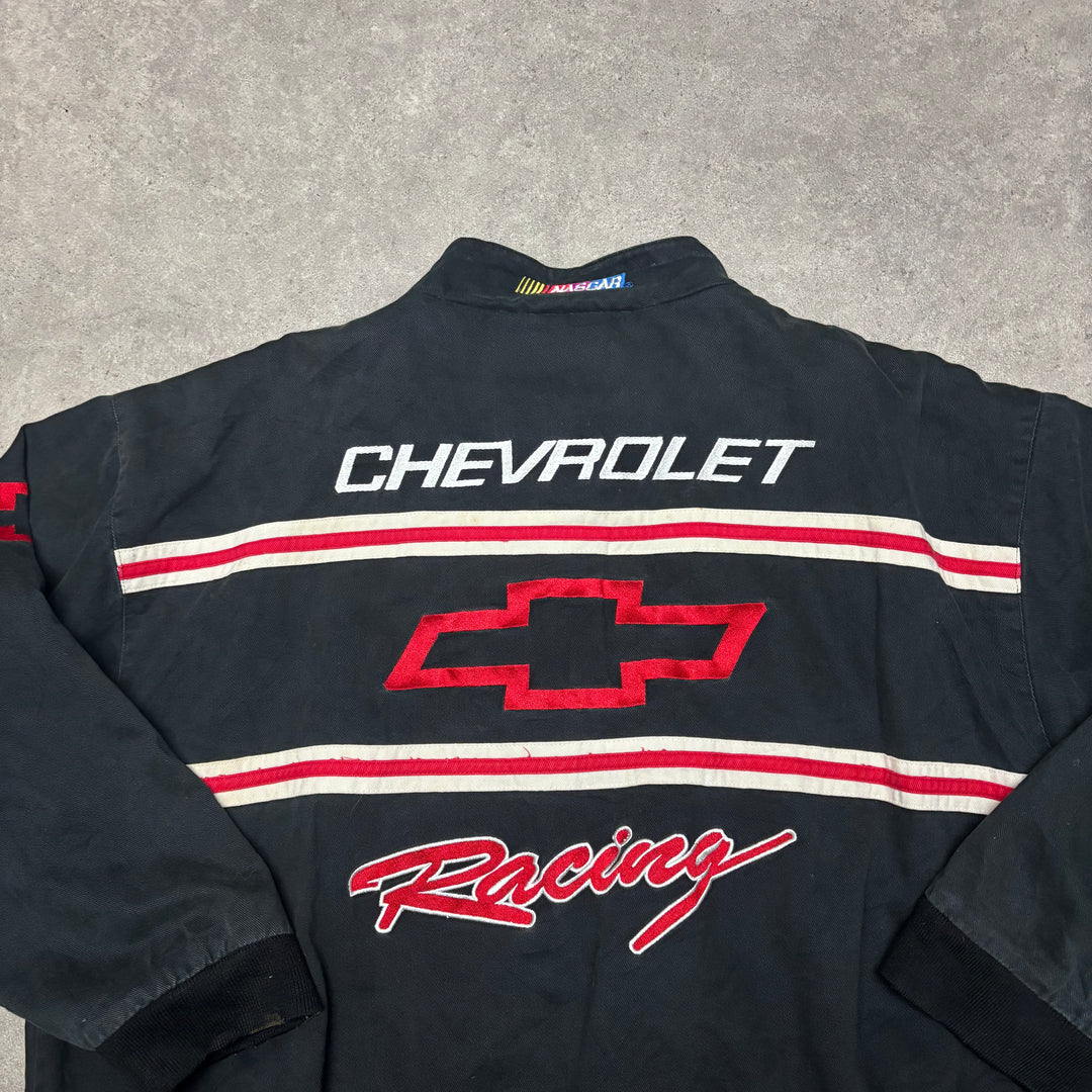 Vintage Nascar Black Chevrolet Racing Jacket (XXL)