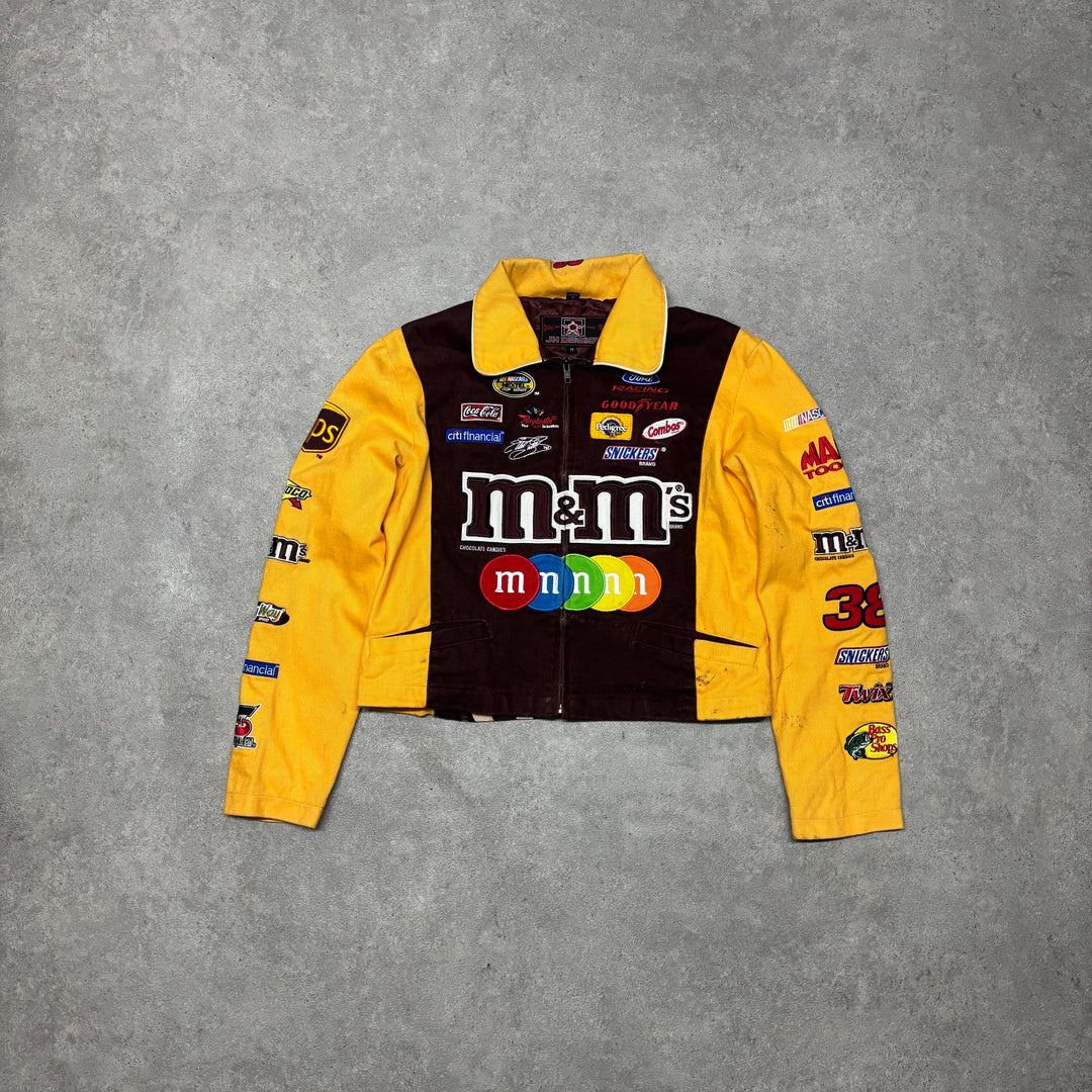 Vintage Nascar M&M's Yellow Racing Jacket (Women's XS)