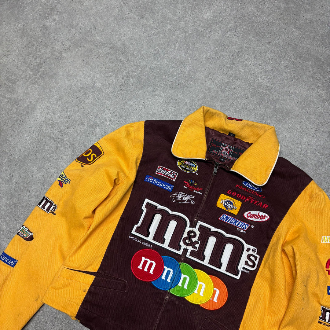 Vintage Nascar M&M's Yellow Racing Jacket (Women's XS)