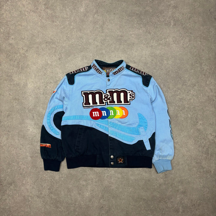 Vintage Nascar M&M Blue Racing Jacket (Women XS)