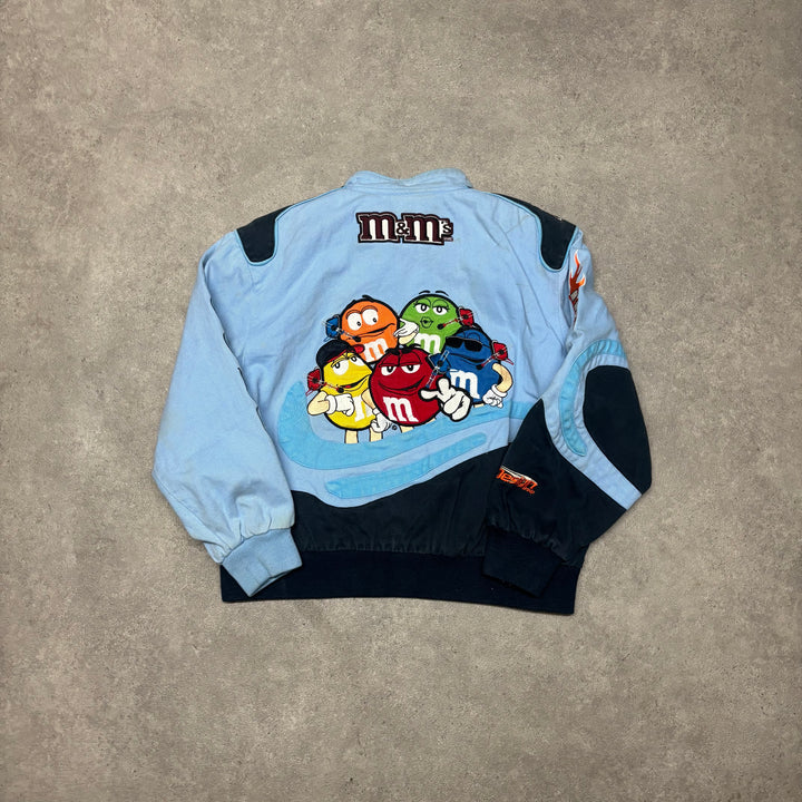 Vintage Nascar M&M Blue Racing Jacket (Women XS)