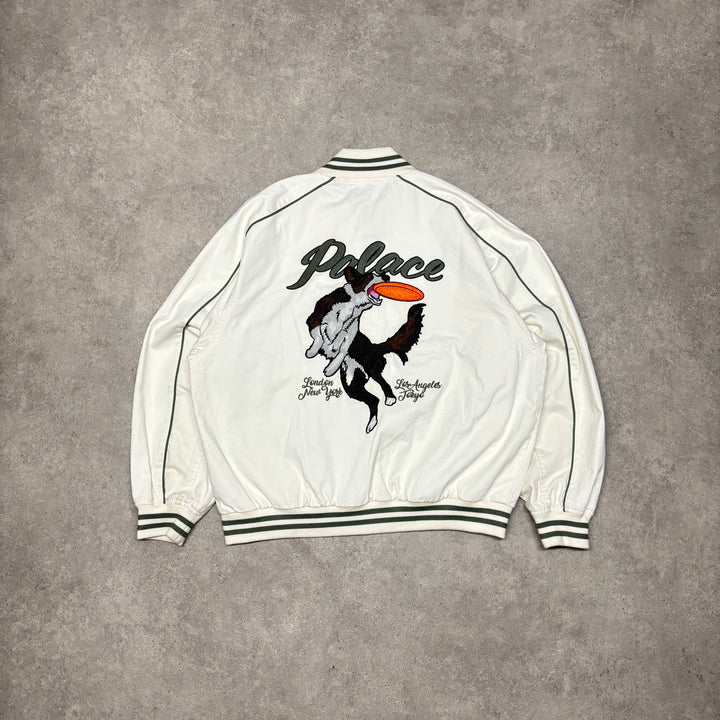 Palace Catch It White Bomber Jacket (L)