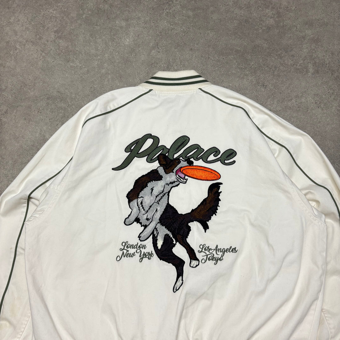 Palace Catch It White Bomber Jacket (L)