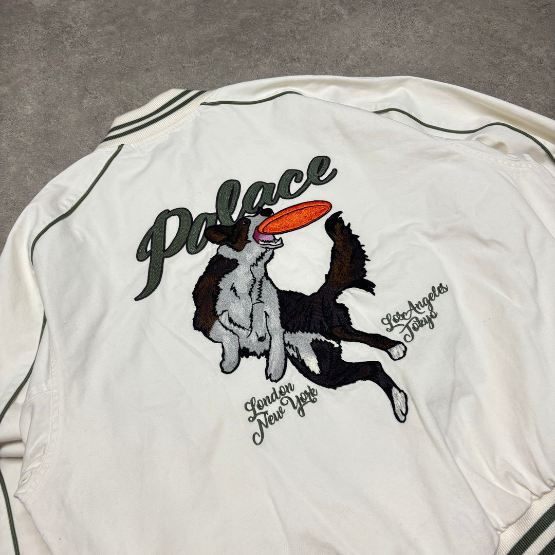 Palace Catch It White Bomber Jacket (L)