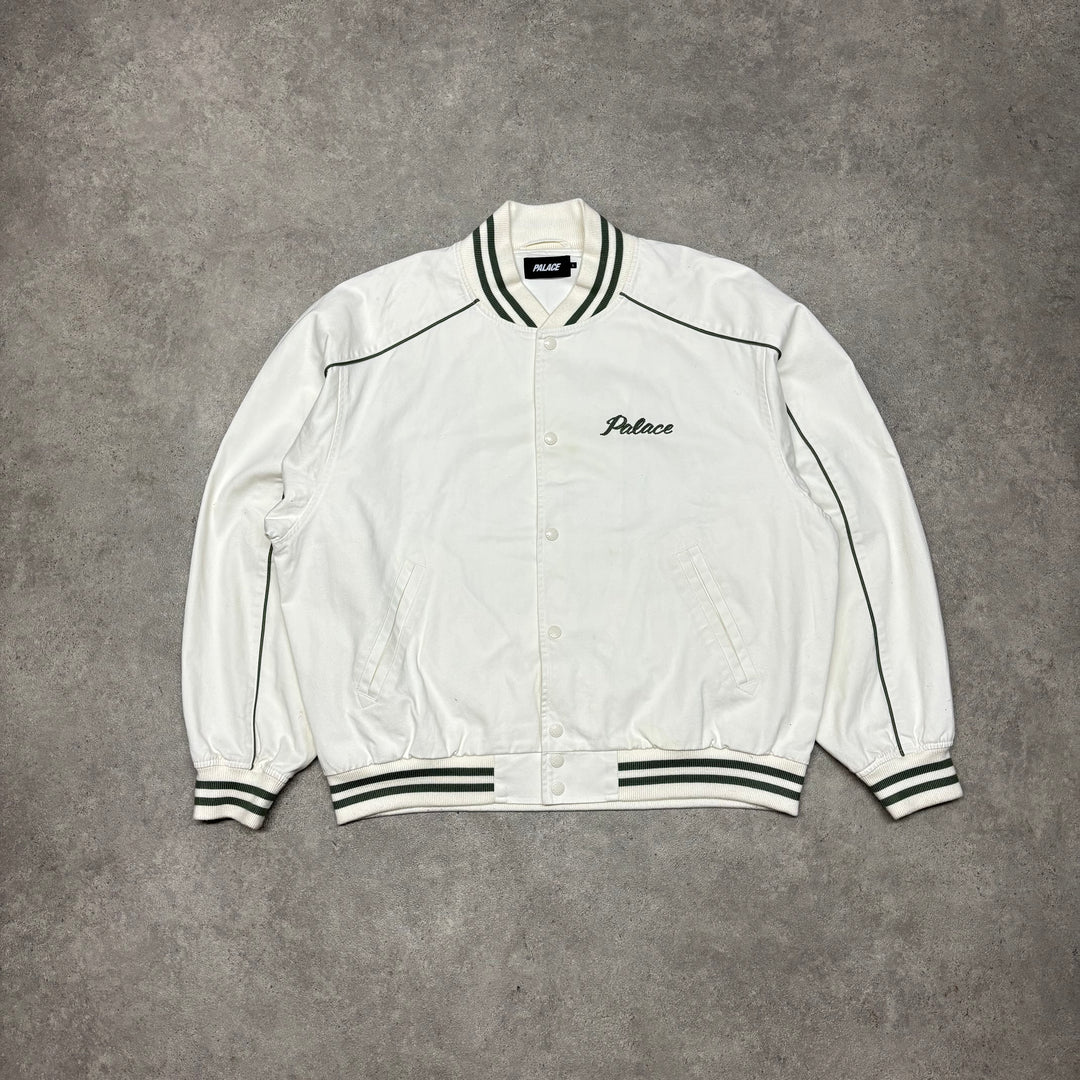 Palace Catch It White Bomber Jacket (L)