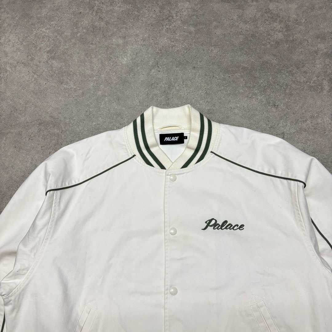 Palace Catch It White Bomber Jacket (L)