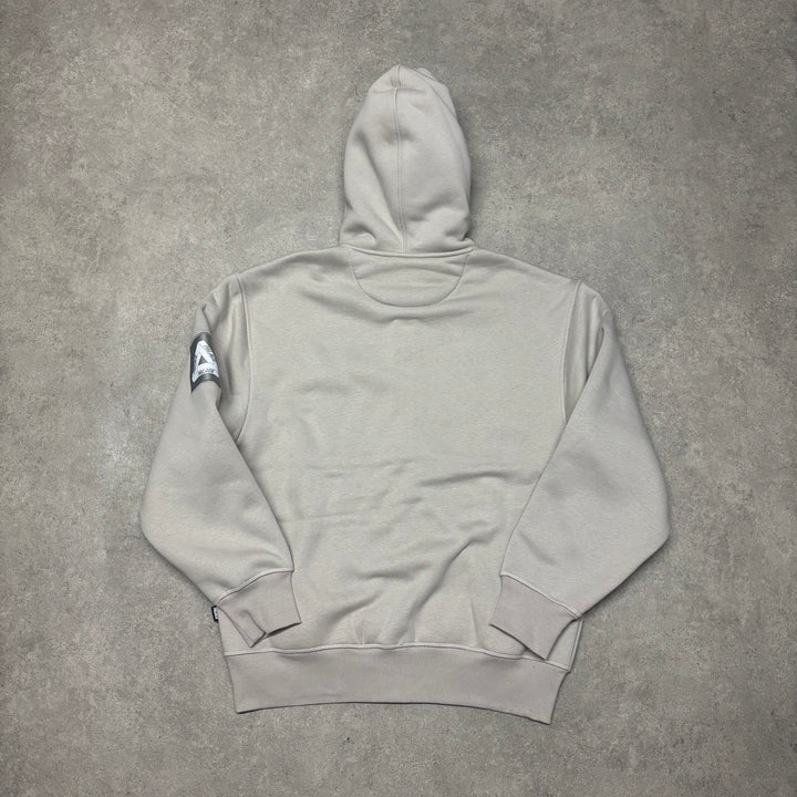 Palace Grey Thermal Fleece Facemask Full Zip Hoodie (M)