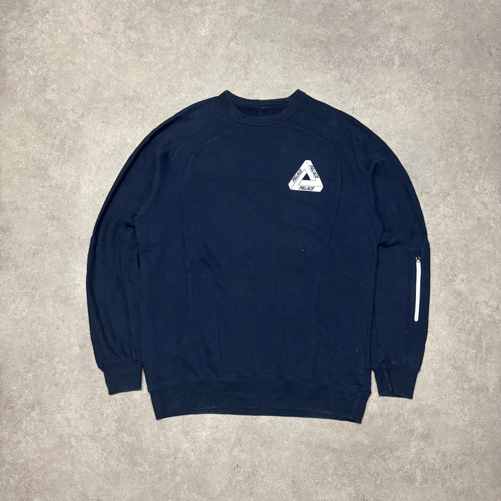 Palace Navy Small Logo Sweatshirt (XL)