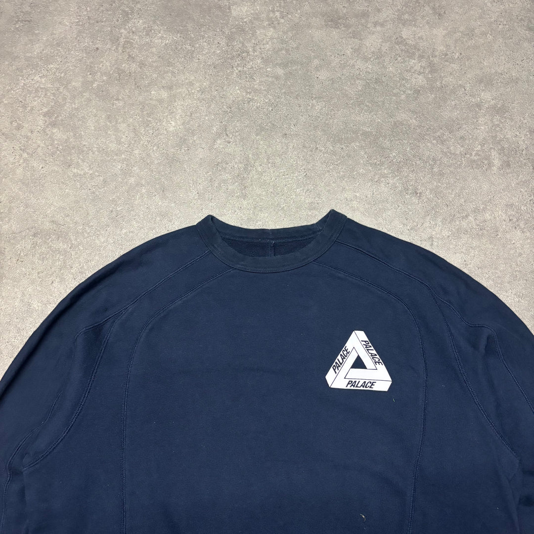 Palace Navy Small Logo Sweatshirt (XL)