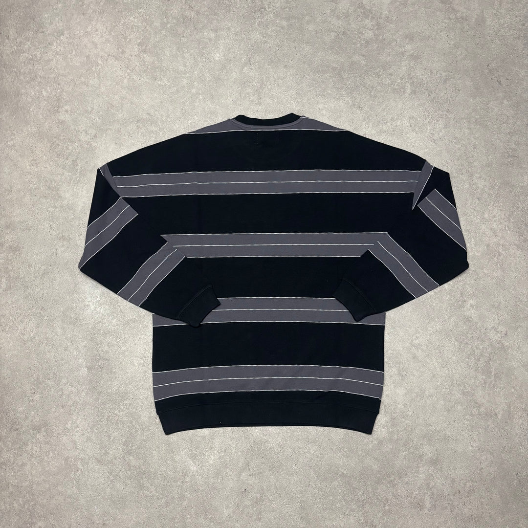 Palace Black Striped Crewneck Sweatshirt (L)