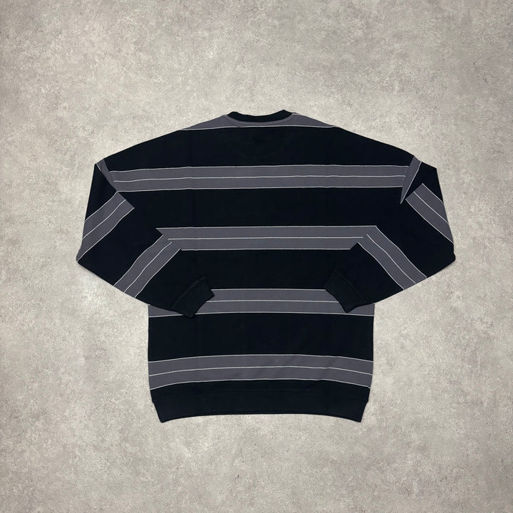 Palace Black Striped Crewneck Sweatshirt (L)