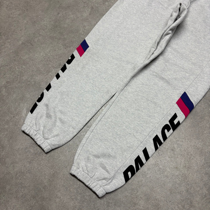 Palace Grey Printed Tracksuit Bottoms (XL)