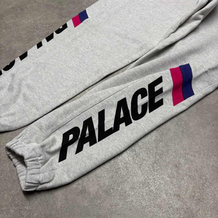 Palace Grey Printed Tracksuit Bottoms (XL)