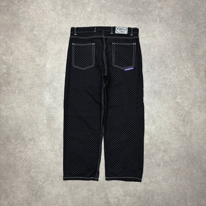 Always Do What You Should Do Black Monogram Jeans (XXL)