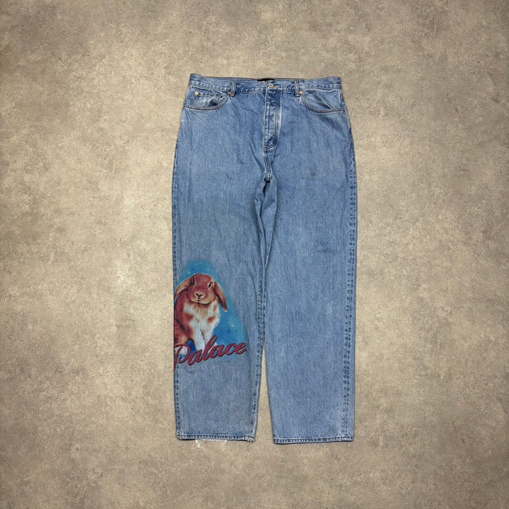 Palace Rabbit Baggy Fit Blue Denim Jeans (36x32)