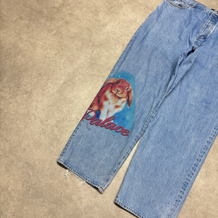 Palace Rabbit Baggy Fit Blue Denim Jeans (36x32)