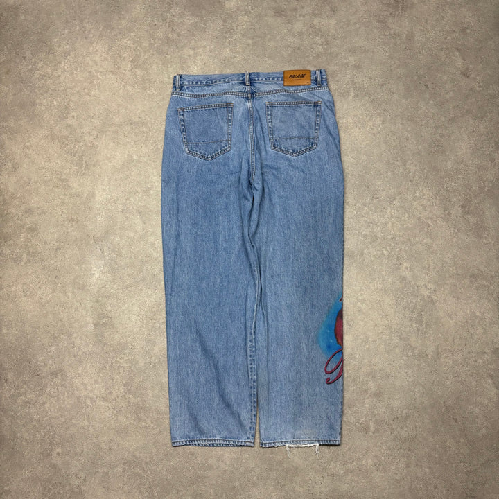 Palace Rabbit Baggy Fit Blue Denim Jeans (36x32)