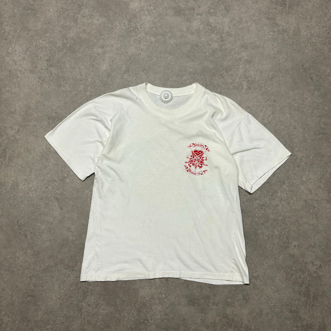 90's Vintage White 'Suicidal Tendencies' Tour Graphic T-Shirt (M)