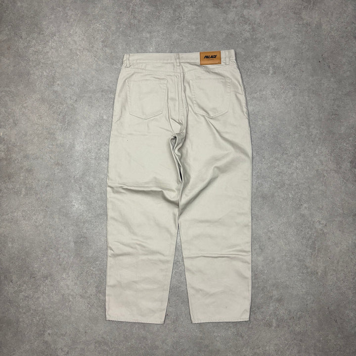 Palace London Beige Baggy Fit Trousers (34x32)