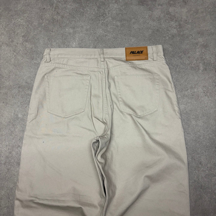 Palace London Beige Baggy Fit Trousers (34x32)